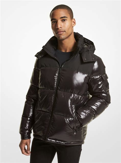 michael michael kors ciré quilted puffer jacket|Michael Kors puffer jackets men's.